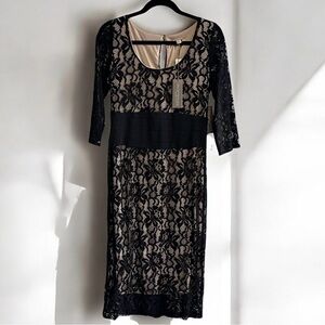 NY&CO Eva Mendes Elegant Black Lace Dress
